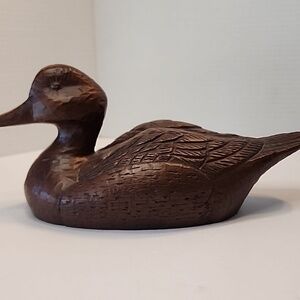 RED MILL Resin Brown Duck Decoy Figurine - Decorative Home Art 10.5" Long